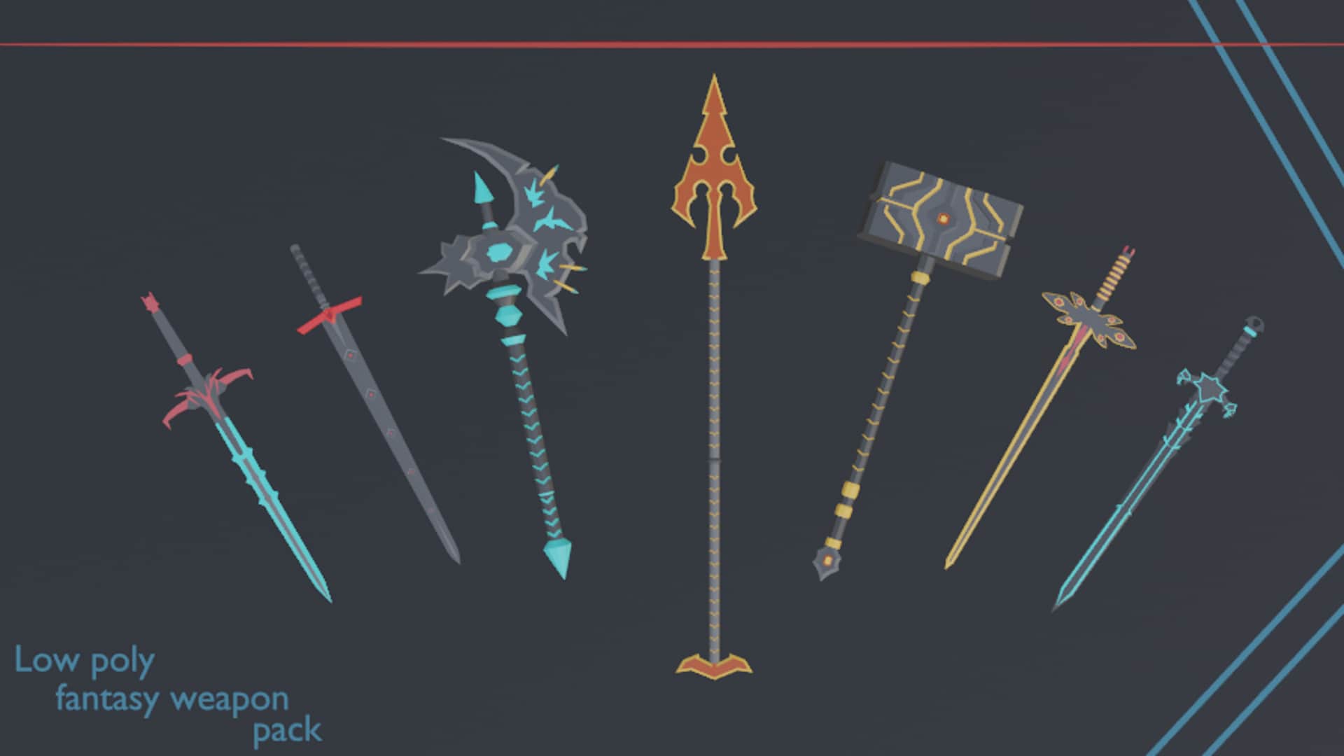 Low poly weapon pack